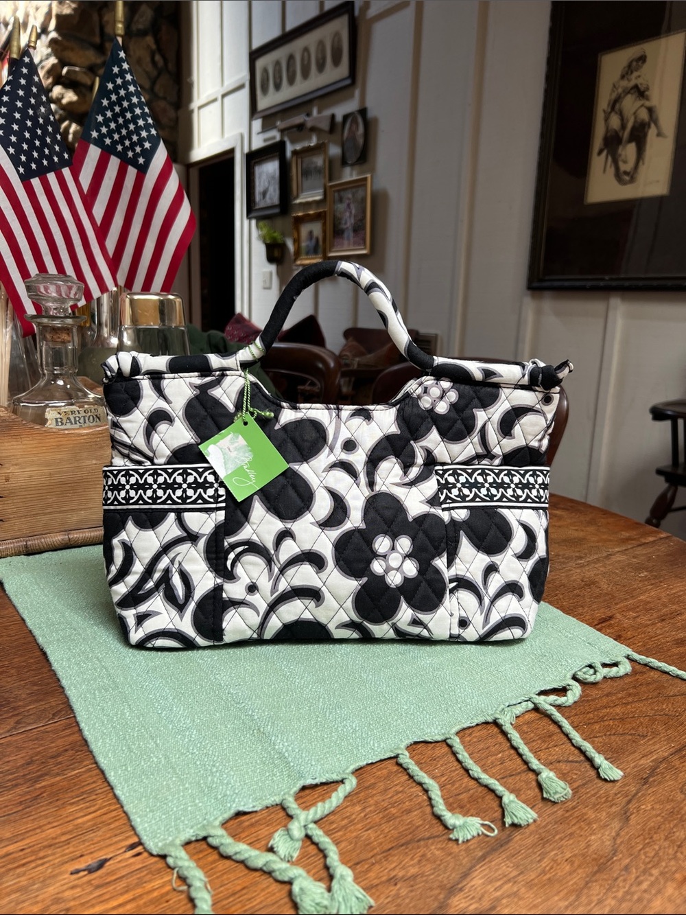 NWT Vera Bradley Gabby Tote in Retired Night and Day Pattern